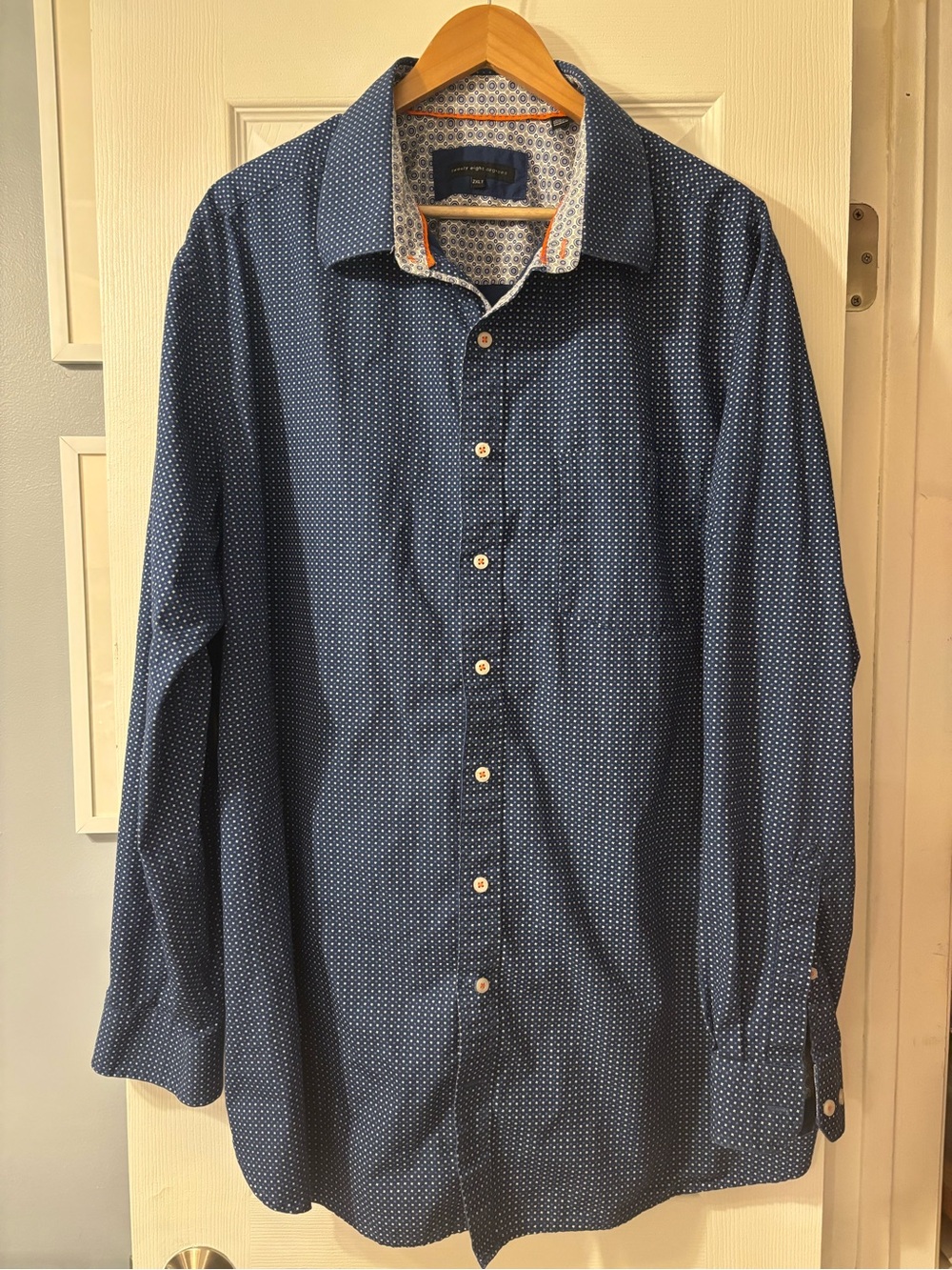 Men's Navy Microdot Button-Up Shirt